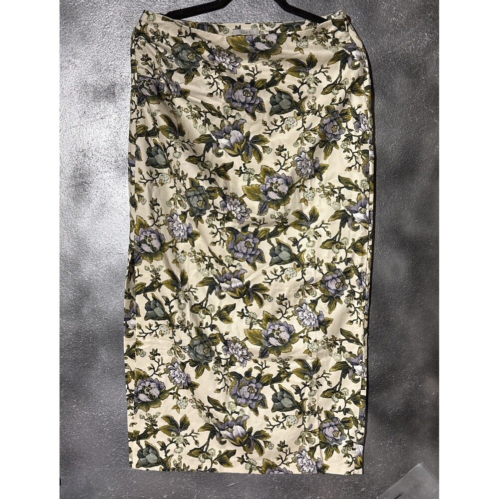 Loft Botanical Floral Pencil skirt, sz 6 NWT Femmecore Front Slit Top Gathered